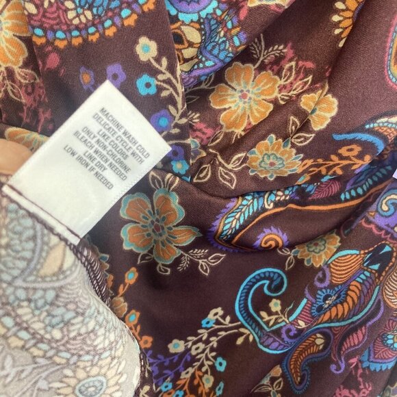 NWT Meri Skye Floral Maxi Dress Womens 4X Purple Paisley Sleeveless Stretch Boho - Picture 12 of 15